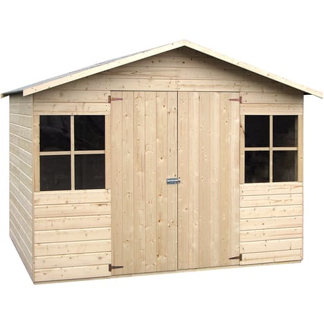 Abri de jardin bois pas cher toit plat
