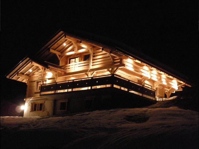 Chalet montagne nuit
