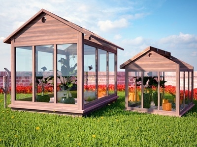 Abri de jardin vitré
