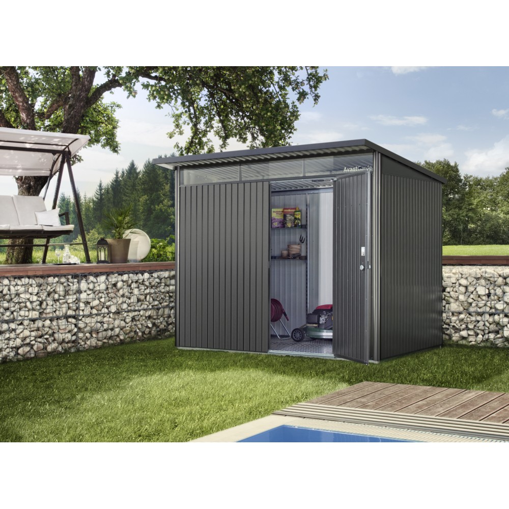 Abri de jardin en métal avantgarde l gris
