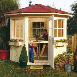 Cabane de jardin hexagonale
