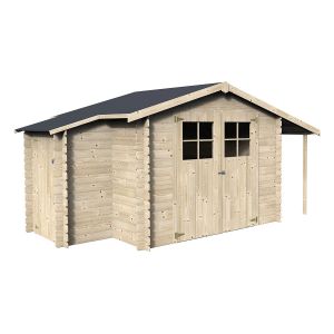 Abri de jardin en bois savero avec bûcher

