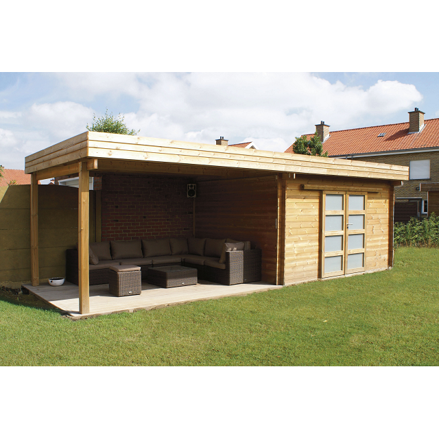 Abri jardin design toit plat
