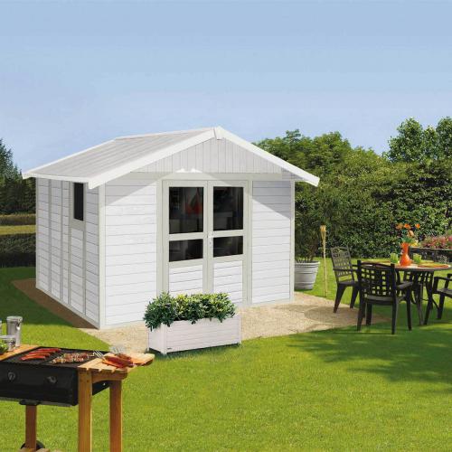 Cabane de jardin blanche
