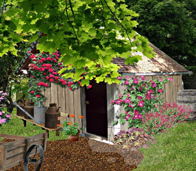 Cabane de jardin romantique
