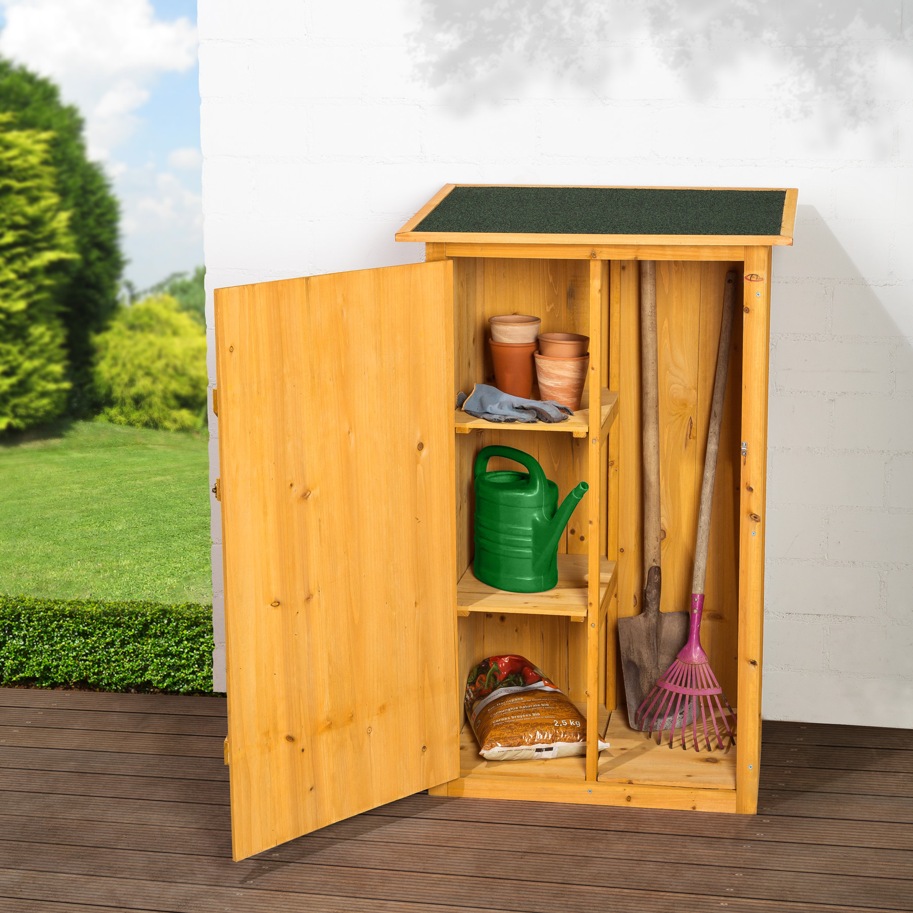 Cabane outil jardin bois
