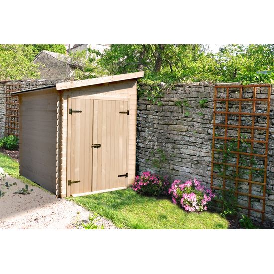 Abri de jardin monopente en bois
