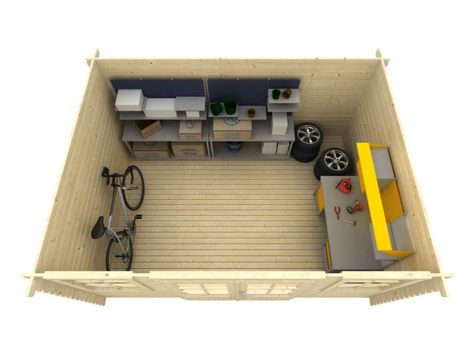Abri de jardin en métal chester 9 m2 + kit d'ancrage
