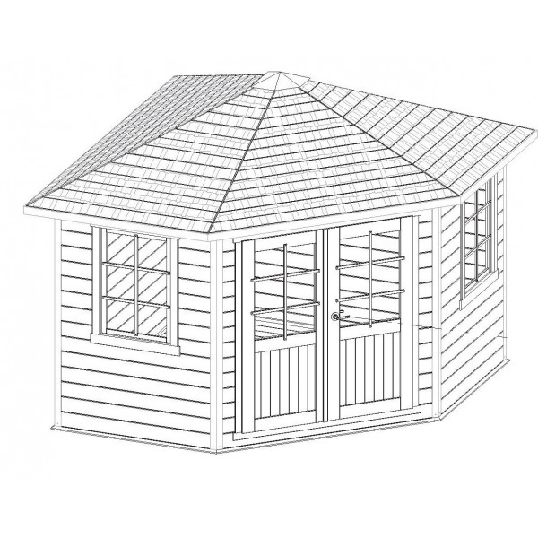 Abri de jardin d'angle