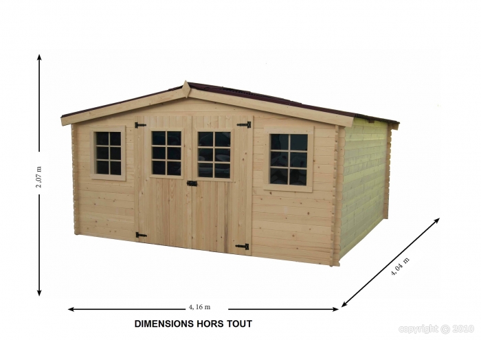 Abri de jardin en bois eden 1.60 x 1.20 m
