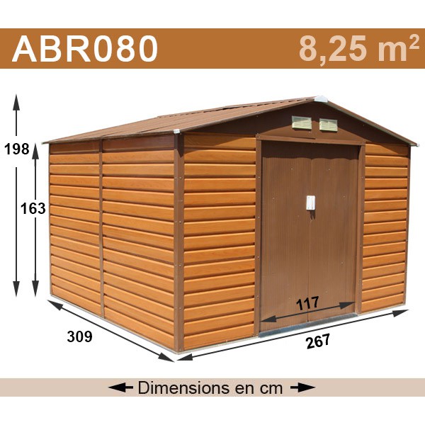 Abri jardin metal beige
