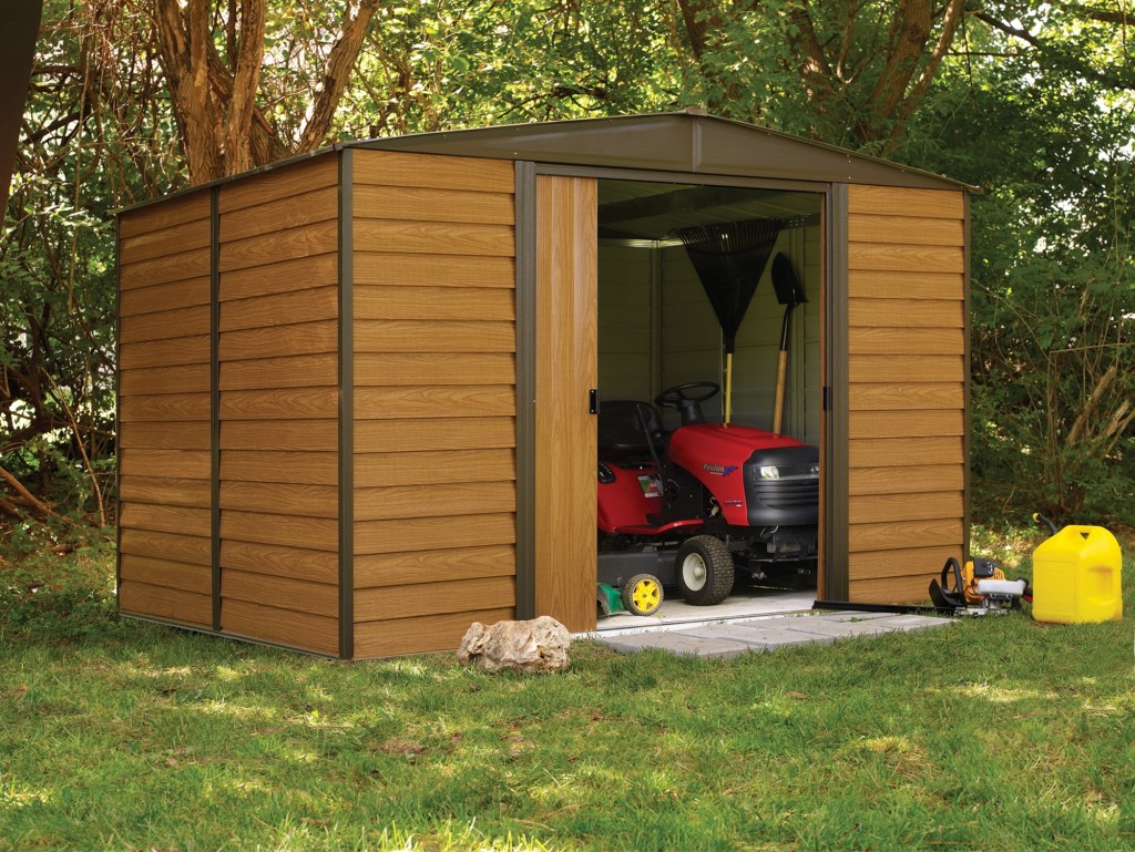 Abri jardin metal aspect bois
