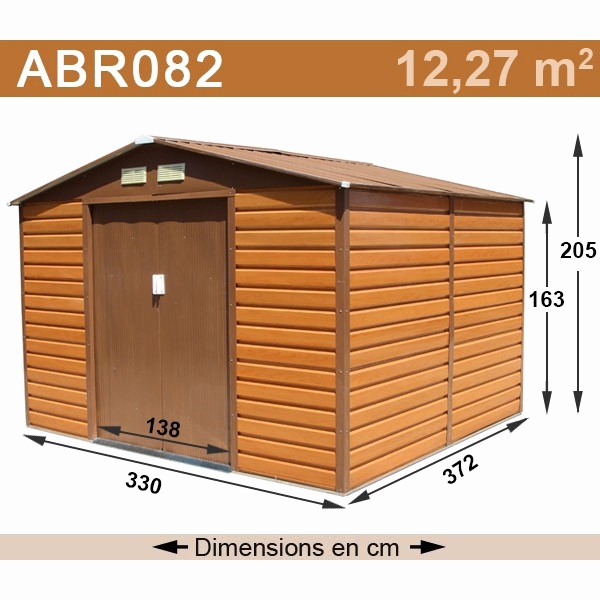 Votre abri jardin metal imitation bois

