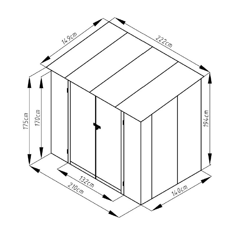 Abri de jardin en résine monopente
