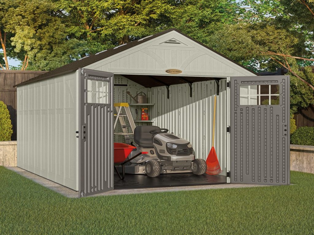 Abri de jardin en résine gris texas 65
