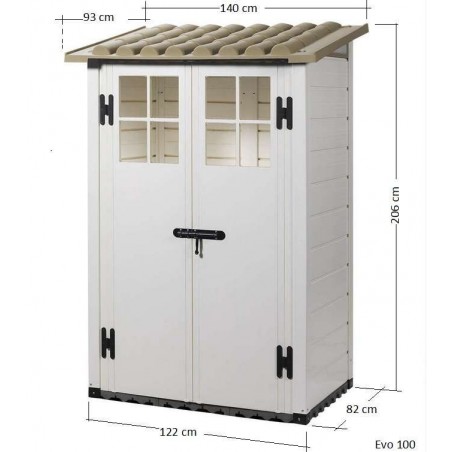 Abri de jardin en résine mahe 1.30 m2
