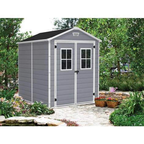 Abri jardin pvc gris
