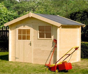 Abri de jardin en bois en couleur

