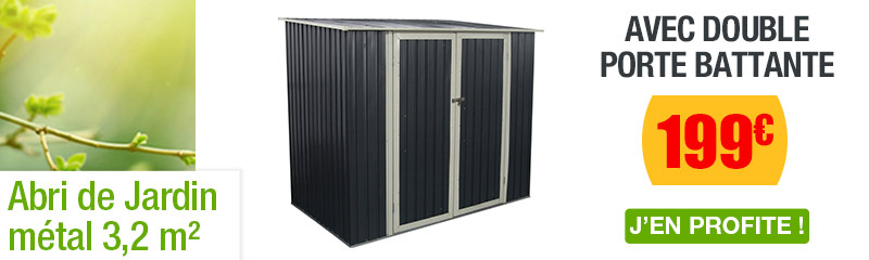 Abri de jardin en métal joy 1 26 m2 gris anthracite
