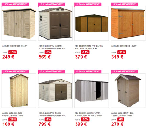 Abri de jardin promo
