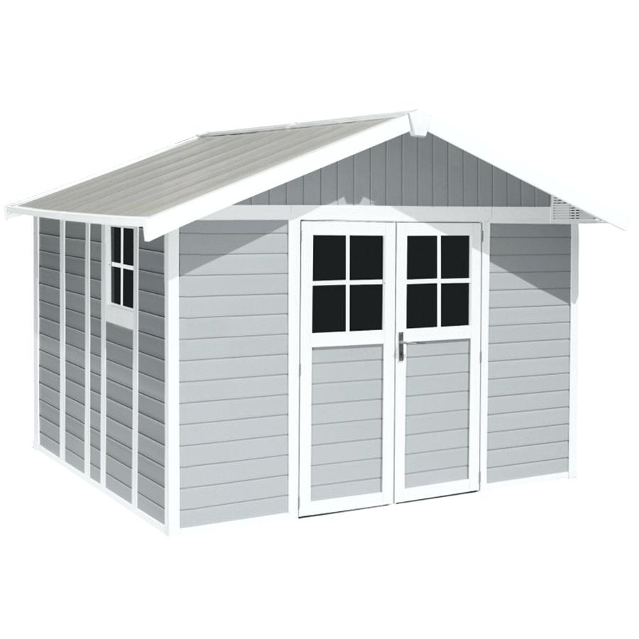 Chalet de jardin gris et blanc