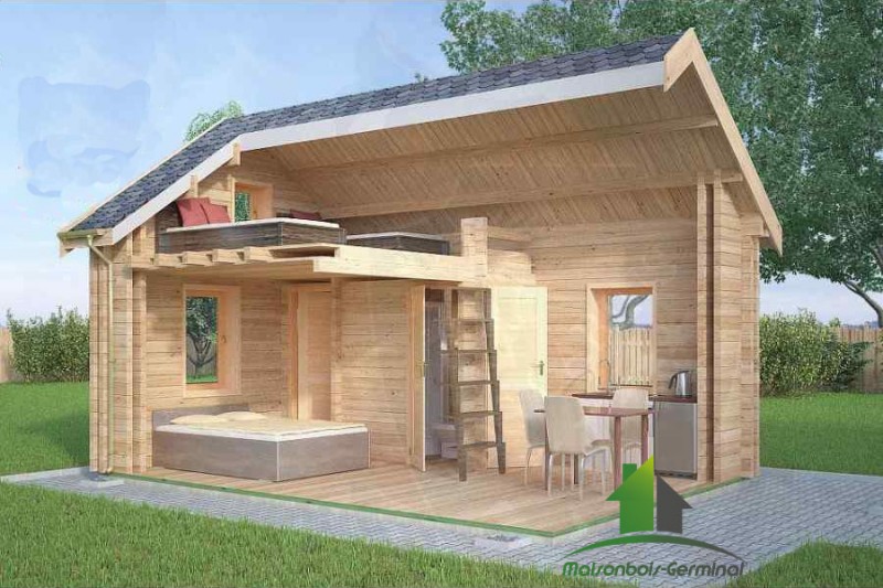 Abri de jardin 20m2 avec mezzanine
