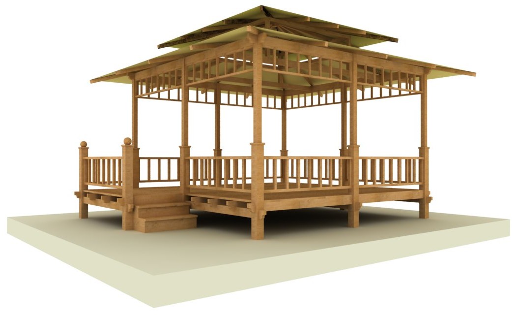 Pavillon jardin bois
