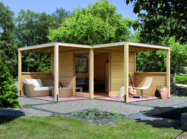 Maison en bois jardin

