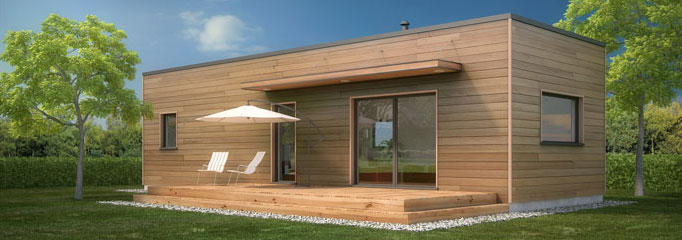 Chalet bois toit plat habitable
