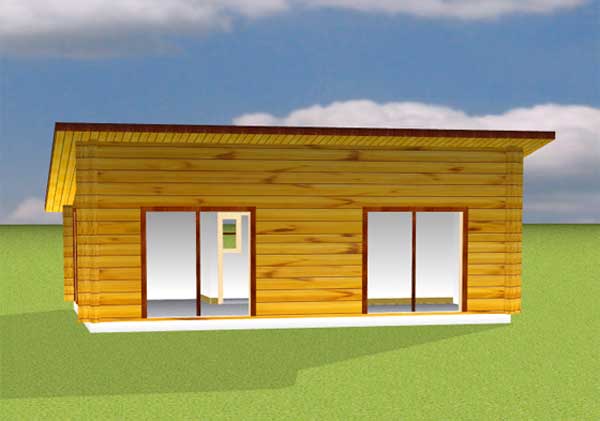 Chalet bois une pente
