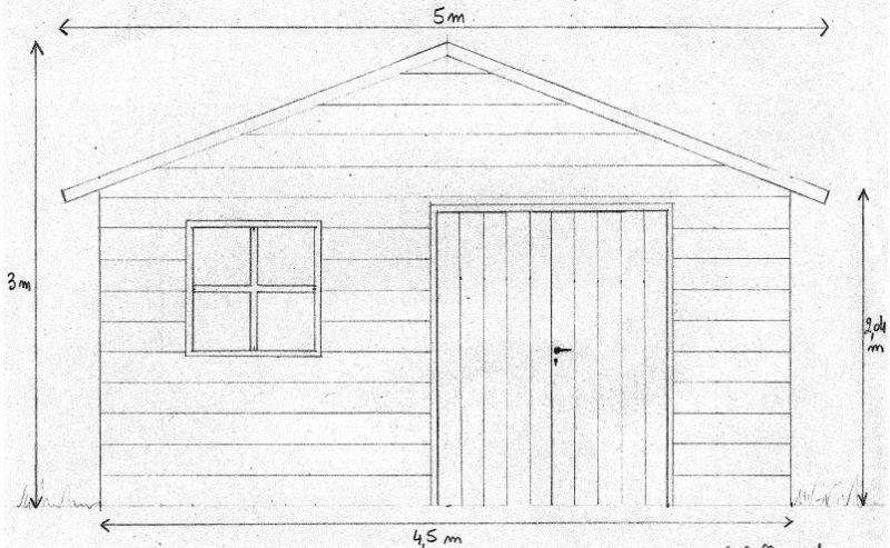 Abri jardin bois plan
