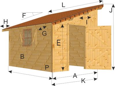 Abri de jardin une pente bois
