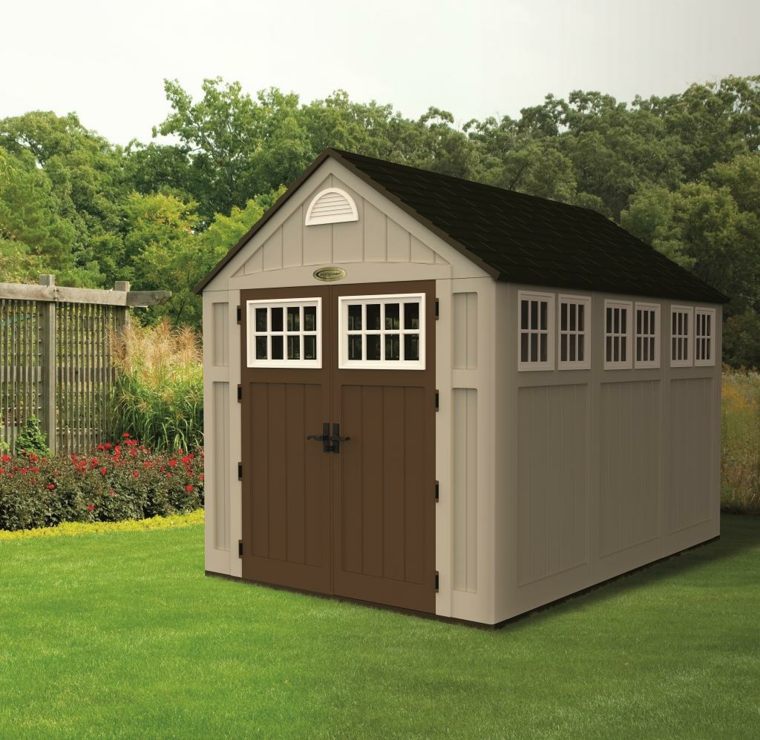 Abri de jardin en resine imitation bois
