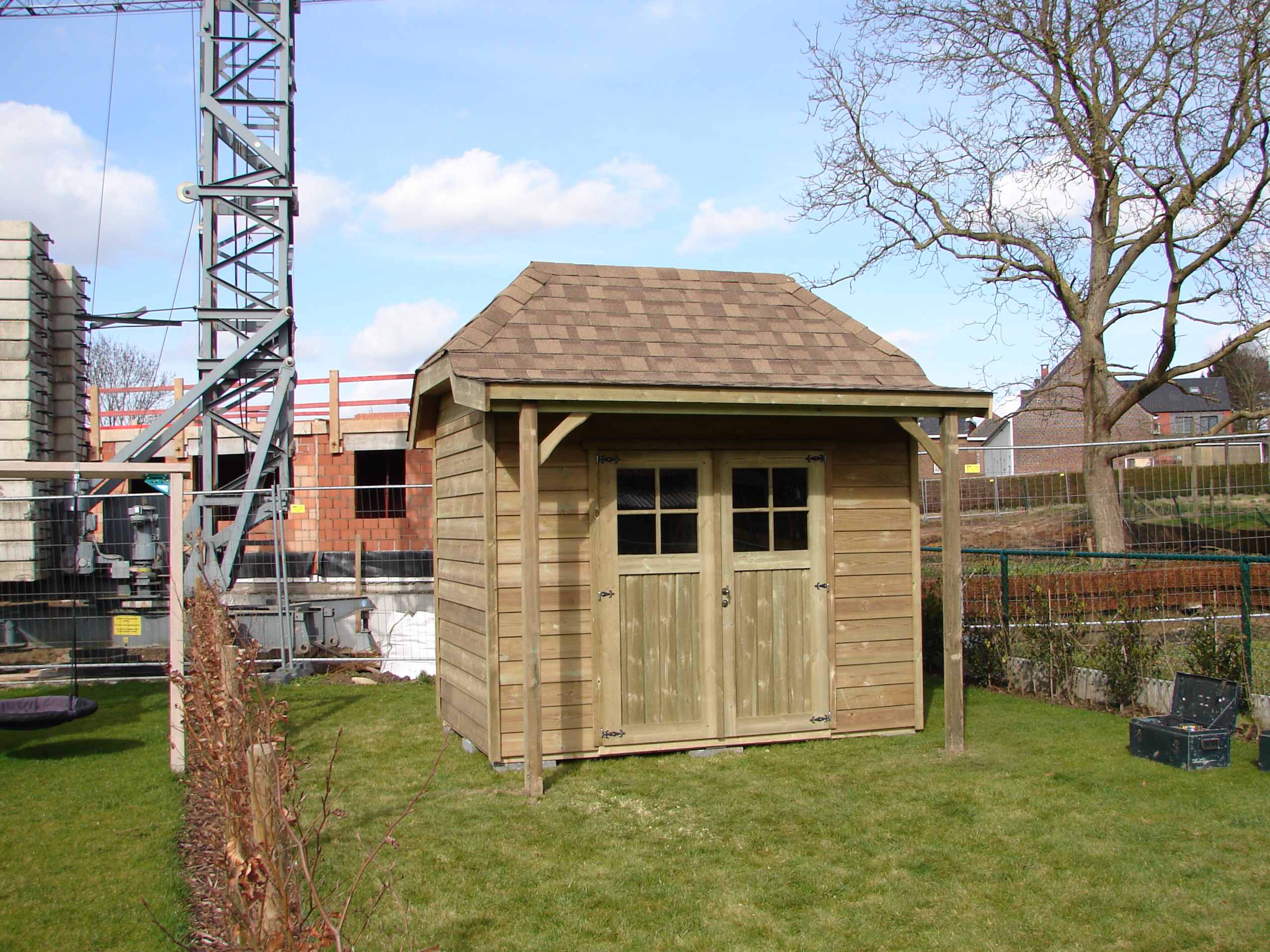 Abri jardin bois belgique tournai
