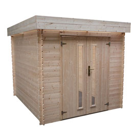 Abri de jardin en bois toit plat castorama
