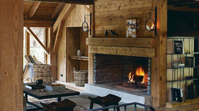 Photo chalet montagne interieur