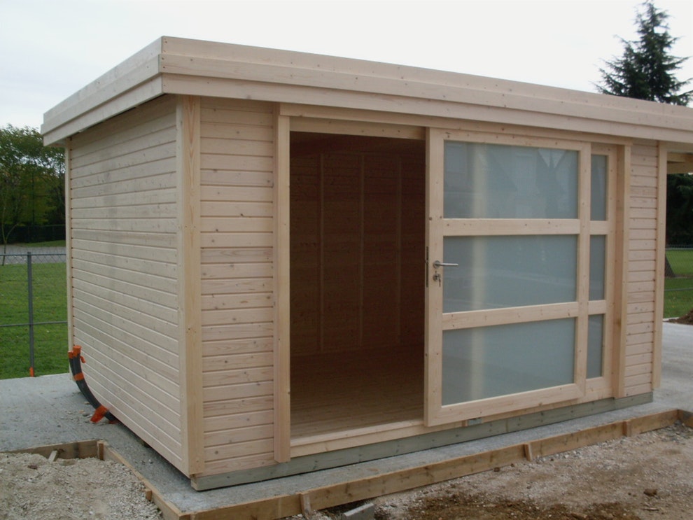 Abri jardin toit plat castorama

