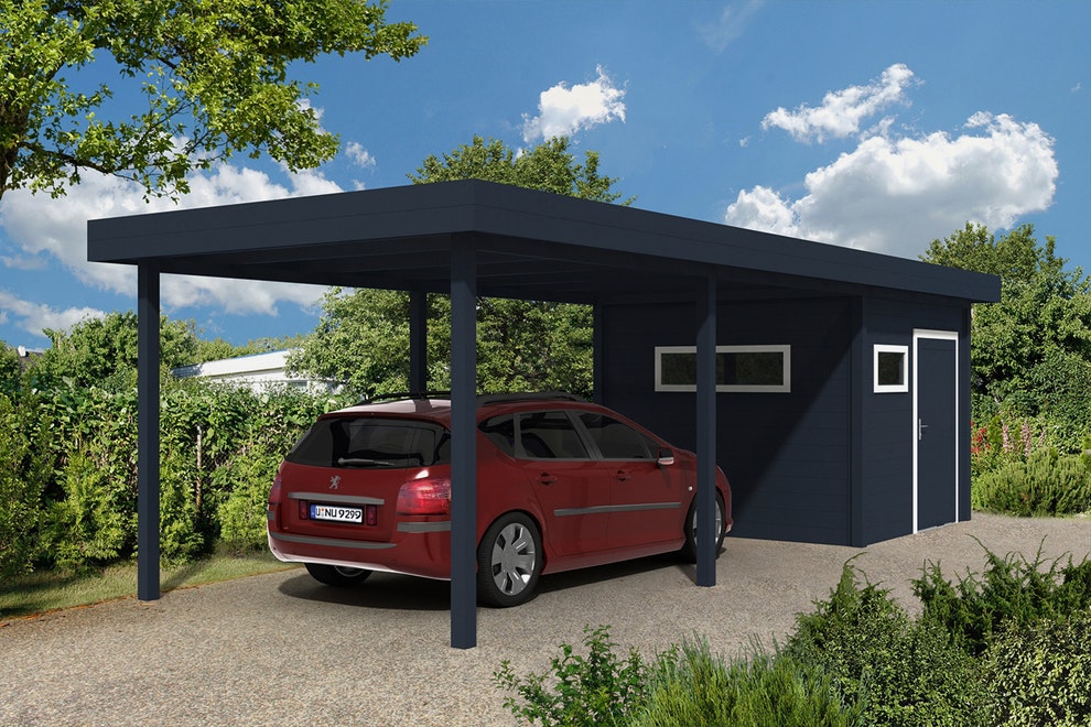 Abri jardin avec carport
