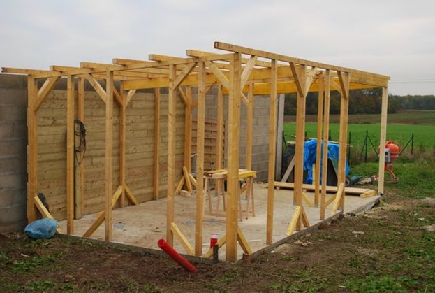 Cabane de jardin ossature bois
