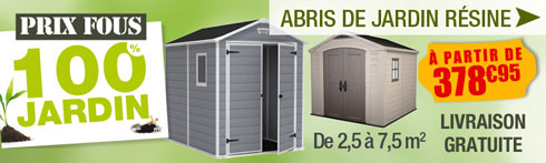 Abris de jardin resine moins cher
