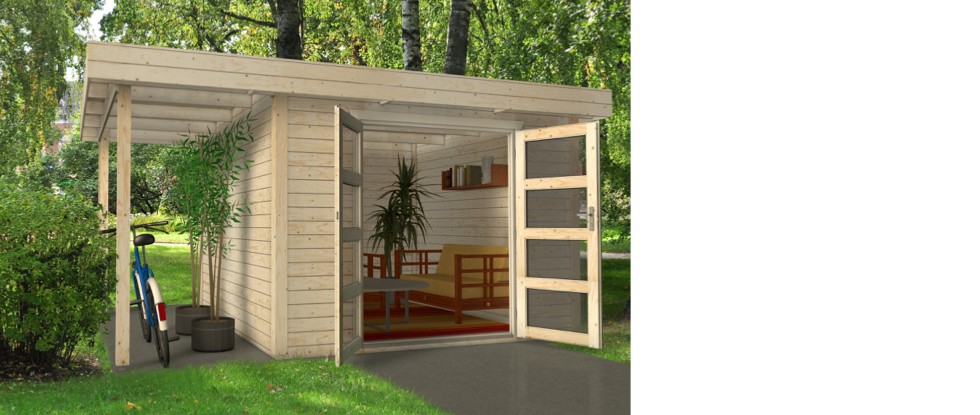 Abri de jardin toit plat 15m2
