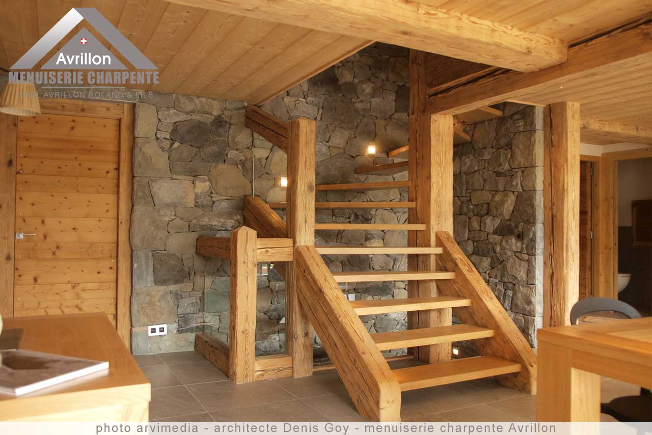Escalier interieur chalet