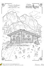 Dessin chalet de montagne