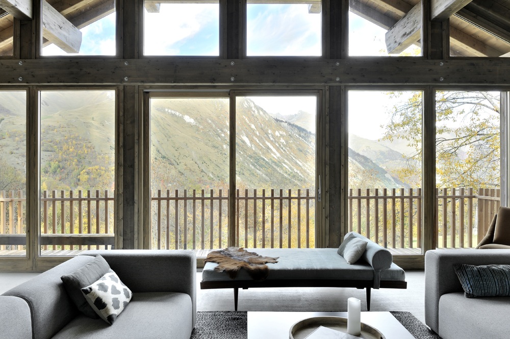 Chalet baie vitrée