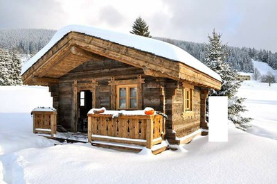 Chalet sous la neige noel