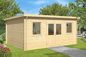 Chalet de jardin toit plat 20m2