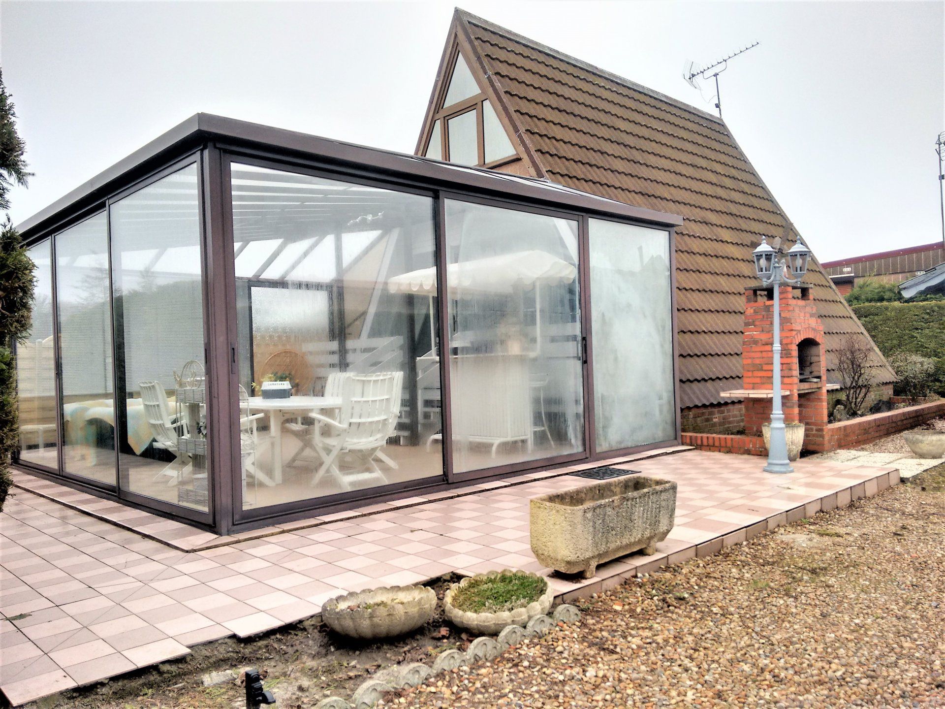 Veranda chalet bois