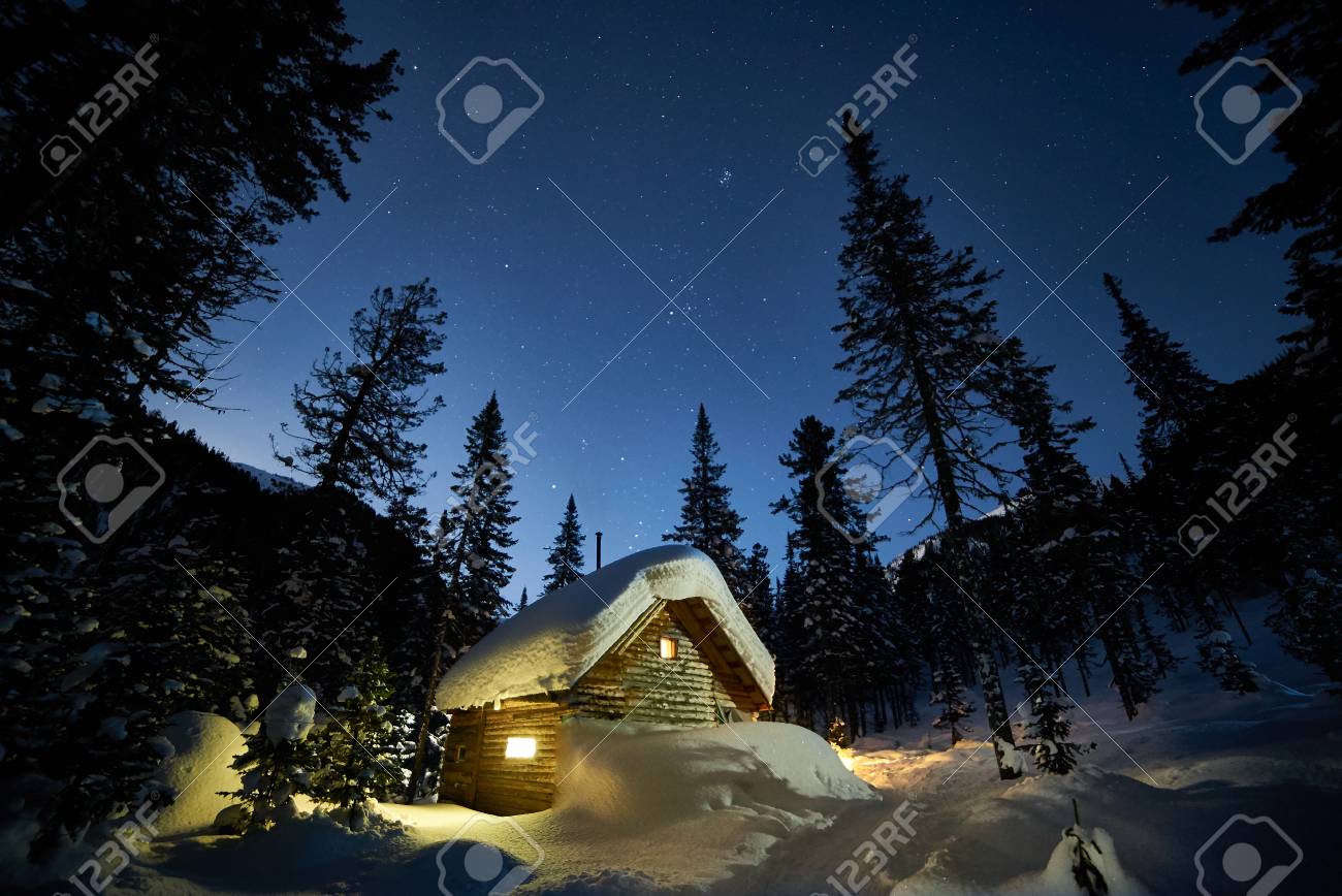 Chalet neige nuit
