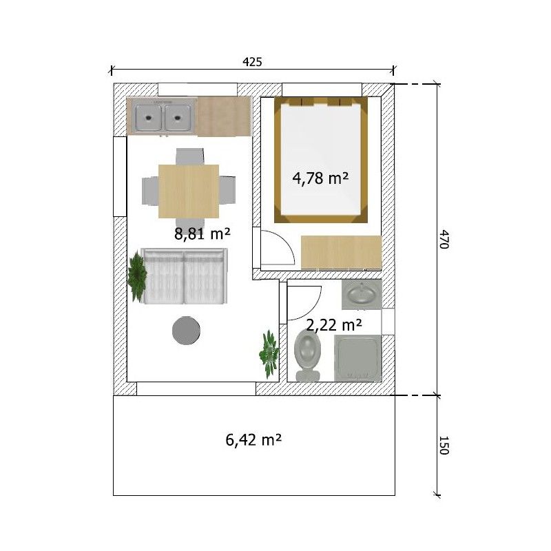 Plan chalet en bois habitable 20m2