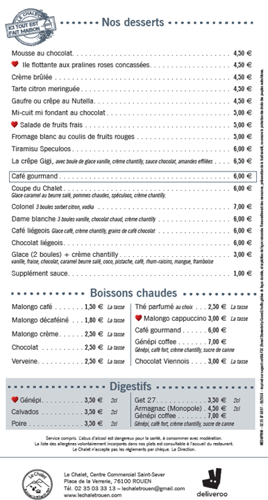 Restaurant le chalet rouen
